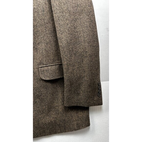 CHERESKIN Blazer Mens 44R Brwn Herringbone Camel Hair Blend Sport Coat Italy Vtg - Picture 10 of 16